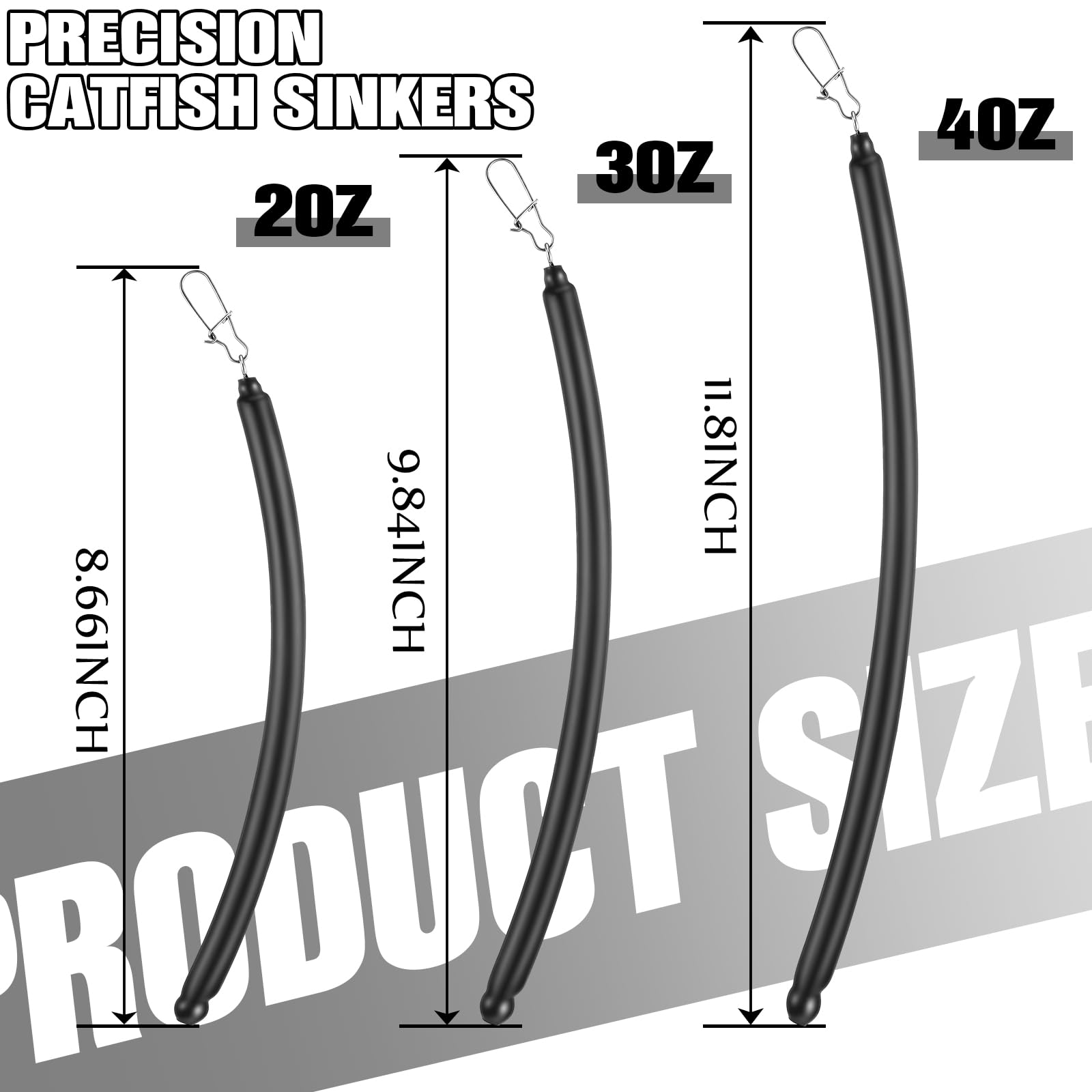Sotiff 6 Pcs Dragging Weights for Catfish No-snag Sinkers for Dragging Black Drifting Sinkers for Catfishing Tackle and Gear, 2oz, 3oz, and 4oz