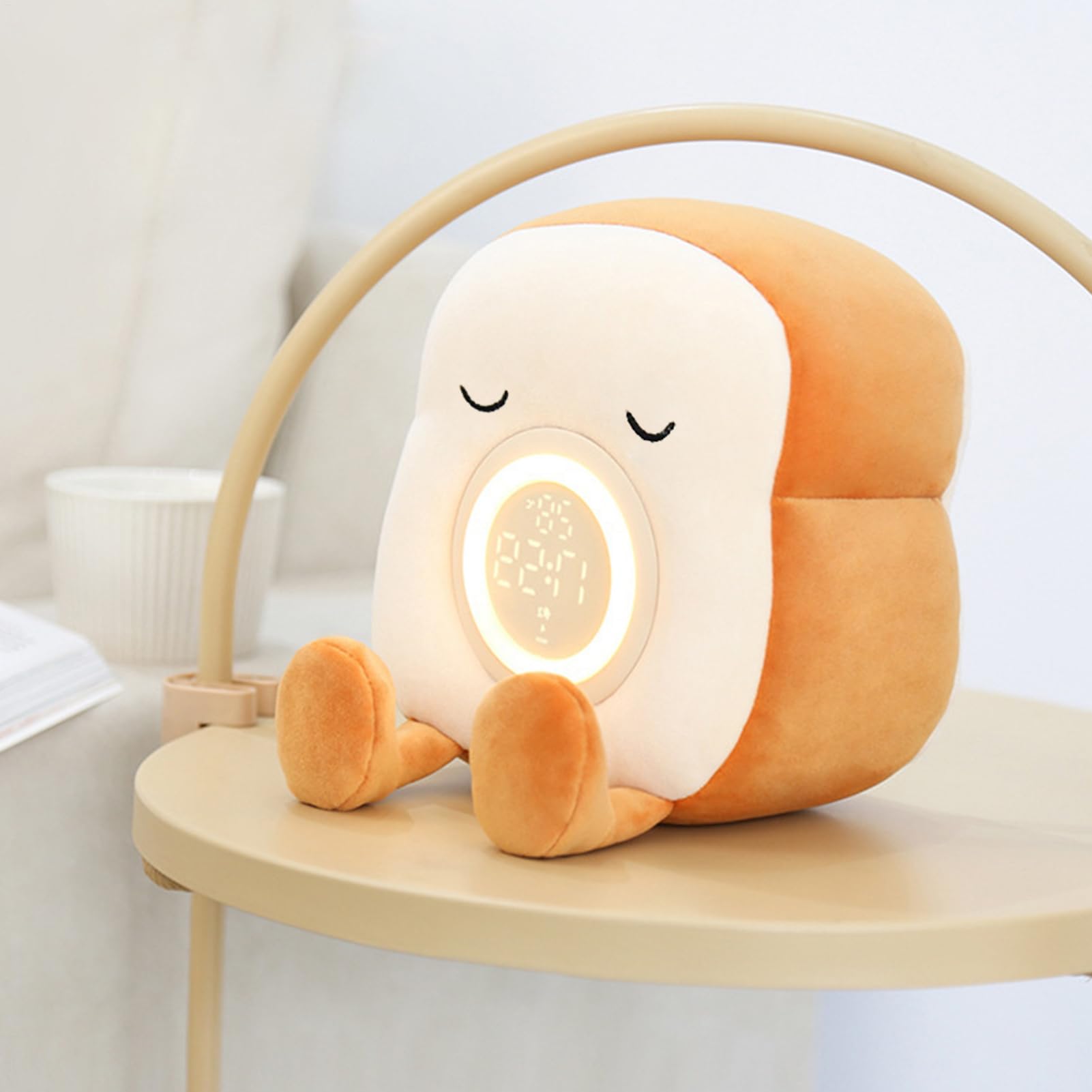 Générique Toast Light, Bread Shape LED Night Lamp, 9,06 x 6,5 x 4,72 cala ściemnialny budzik, plush z możliwością ładowania, funkcja timera, 1 sztuka beżowa, do sypialni, pokoju dziecięcego, sypialni