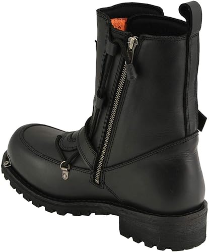 Miniatura 6 de Milwaukee Leather MBM9076 - Botas de cuero para hombre con realce de hebilla, color negro, talla 14