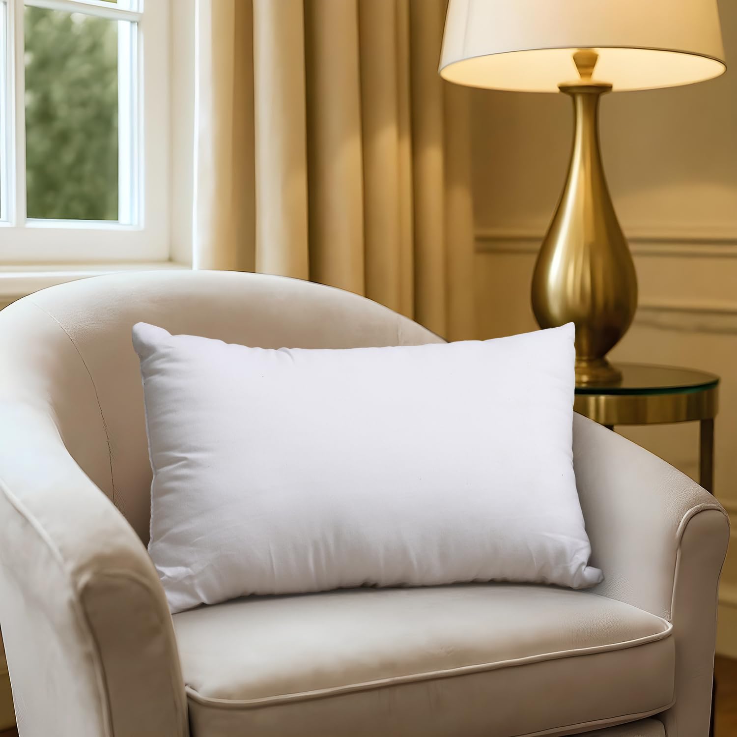 Wakefit Cushion | Pack of 2 | 12x18 Inch | Hollow Fiber Filling | Use with or Without Cover | for Sofa & Bed | Gentle Machine Wash | White
