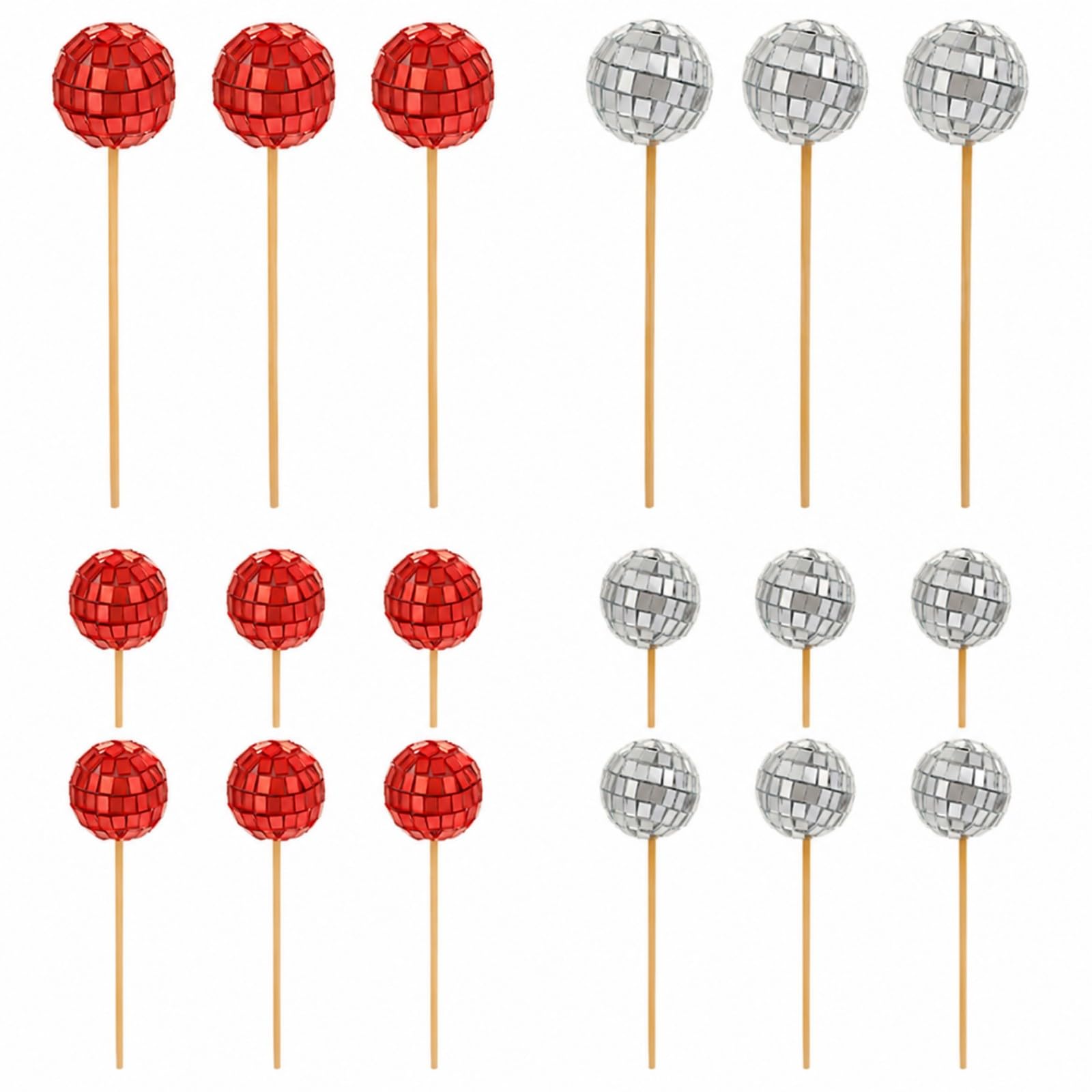 18-Piece Disco Ball Cake Topper Set for Retro Parties