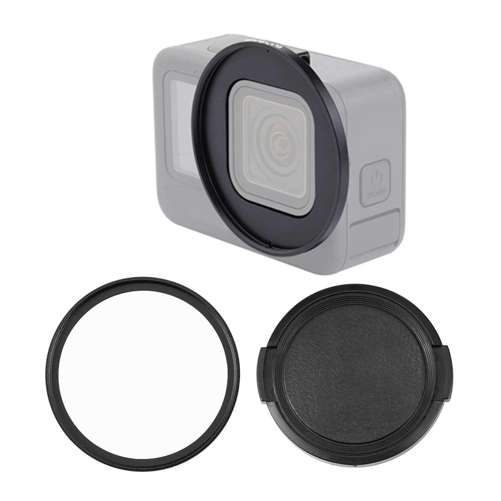 PULUZ52mm UV Lens Filter Adapter Ring for GoPro Hero 12,11, 11 Mini, 10, 9 - Filter Converter Ring with Cap