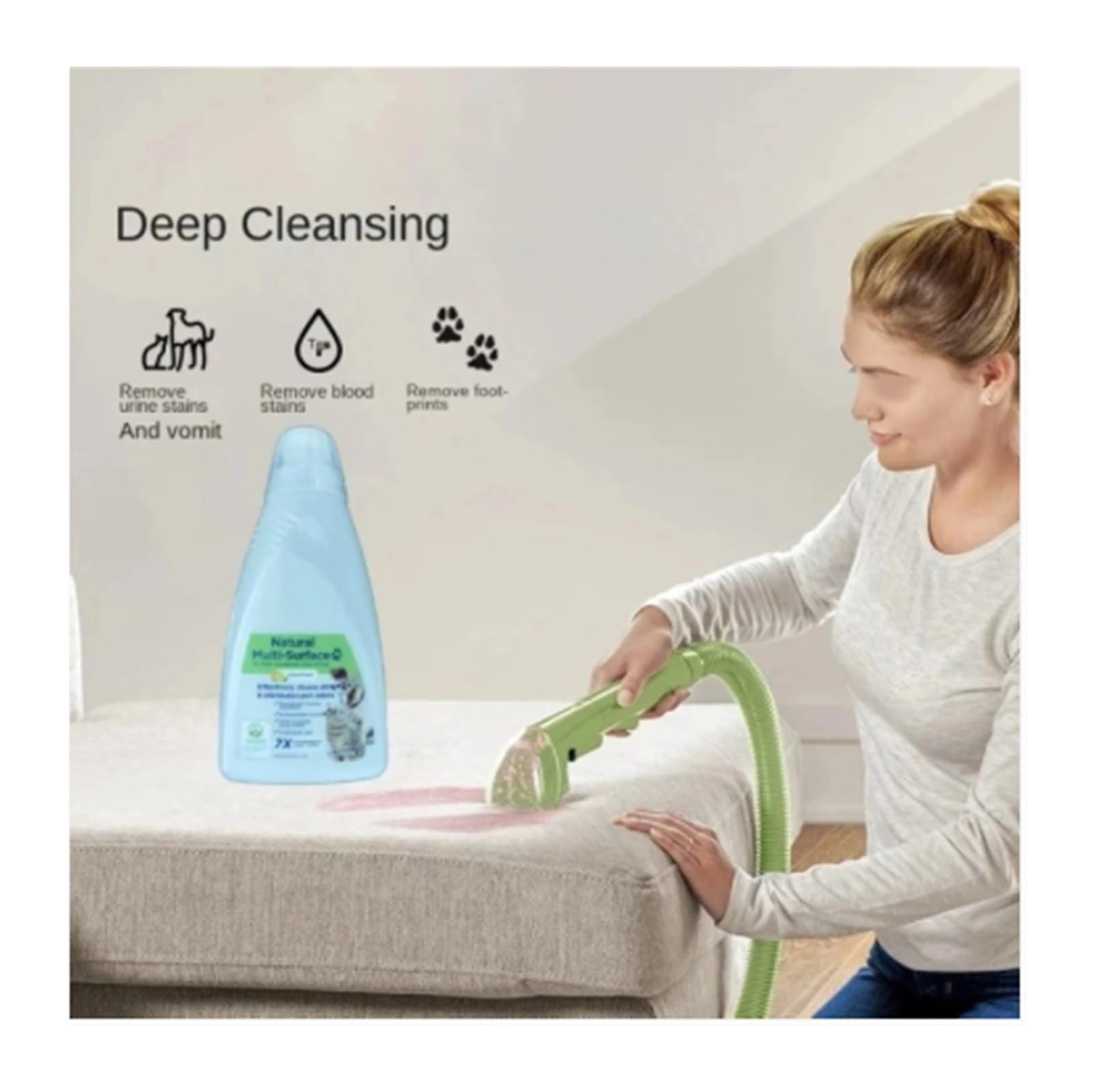 Líquido de Limpieza Especial, Compatible con Bissell Natural Multi-Functional Floor Pet Descontamination Liquid 1L