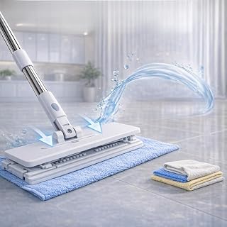 Jouis Akıllı Mop One Click Otomatik Bez Yakalayan Temizlik Seti - Kıskaçlı Duvar ve Yer Yüzey Mopu, Tüm Bezlerle ve Islak Mendille Uyumlu El Değmeden Bez Değiştiren( 2 Adet Mikrofiber Bez Hediyeli )