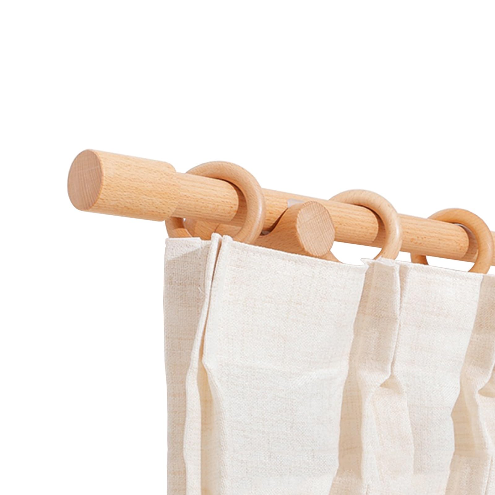 Tringle à rideaux romaine en bois massif de 280 cm / 110.2in – Rail monté sur le côté en bois Oril – Parfaite pour traitement de fenêtre simple, option de longueur personnalisée jusqu'à 320 cm