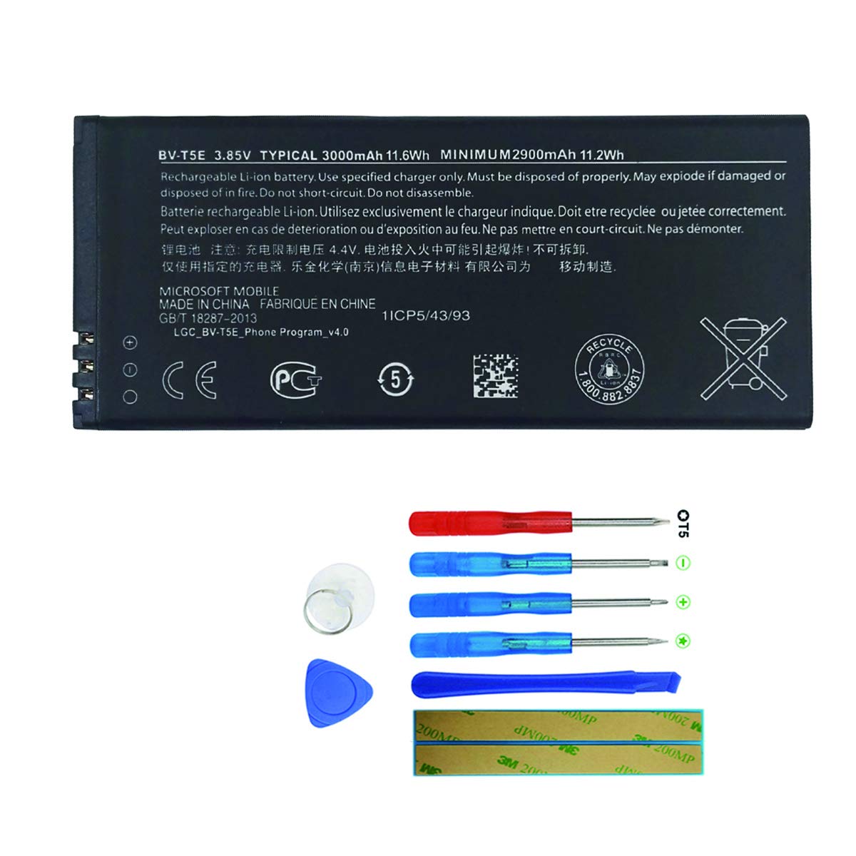 E Yiiviil Bv T5e Bvt5e Replacement Battery Compatible With Microsoft Nokia Lumia 950 At T 3000mah 11 6wh 3 85v Rm 1106 Rm 1104 Tools Buy Online In Bahamas At Bahamas Desertcart Com Productid