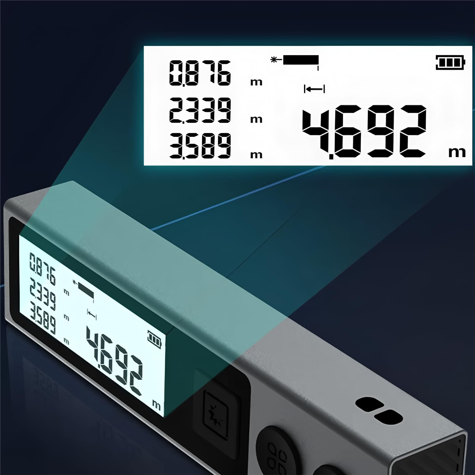 Aufgerüsteter Entfernungsmesser mit Bluetooth M120 Mini Laser-Entfernungsmesser Hintergrundbeleuchtung Bluetooth Tragbares Heim-Messgerät (M120 40M+BT)