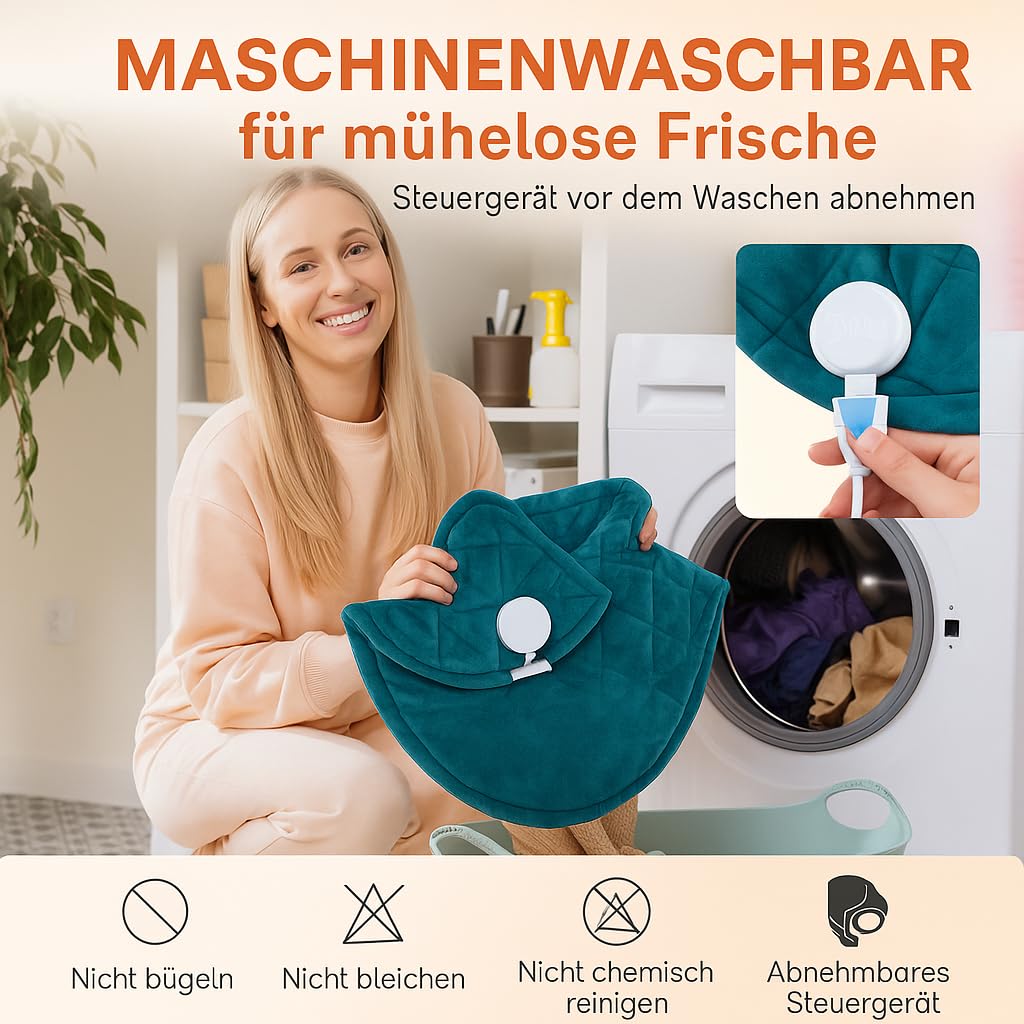 1.2kg Voll Gewichtete Heizkissen für Nacken und Schultern, elektrische Wärmekissen mit 5 Temperaturstufen & 4 Auto-Off-Zeitern, waschbarer Flanellbezug, Geschenke für Mütter, Frauen, Mama, Papa