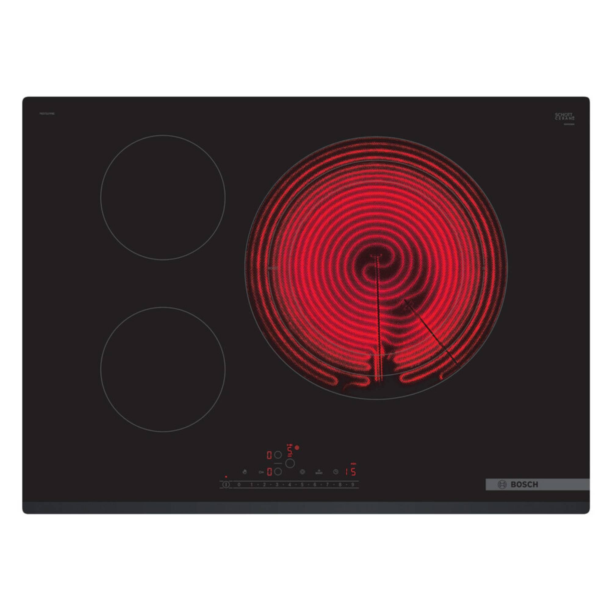 Bosch - Placa vitrocerámica, 70 cm, Función Sprint, Zona de 32 cm, Negro, PKD731FP8E