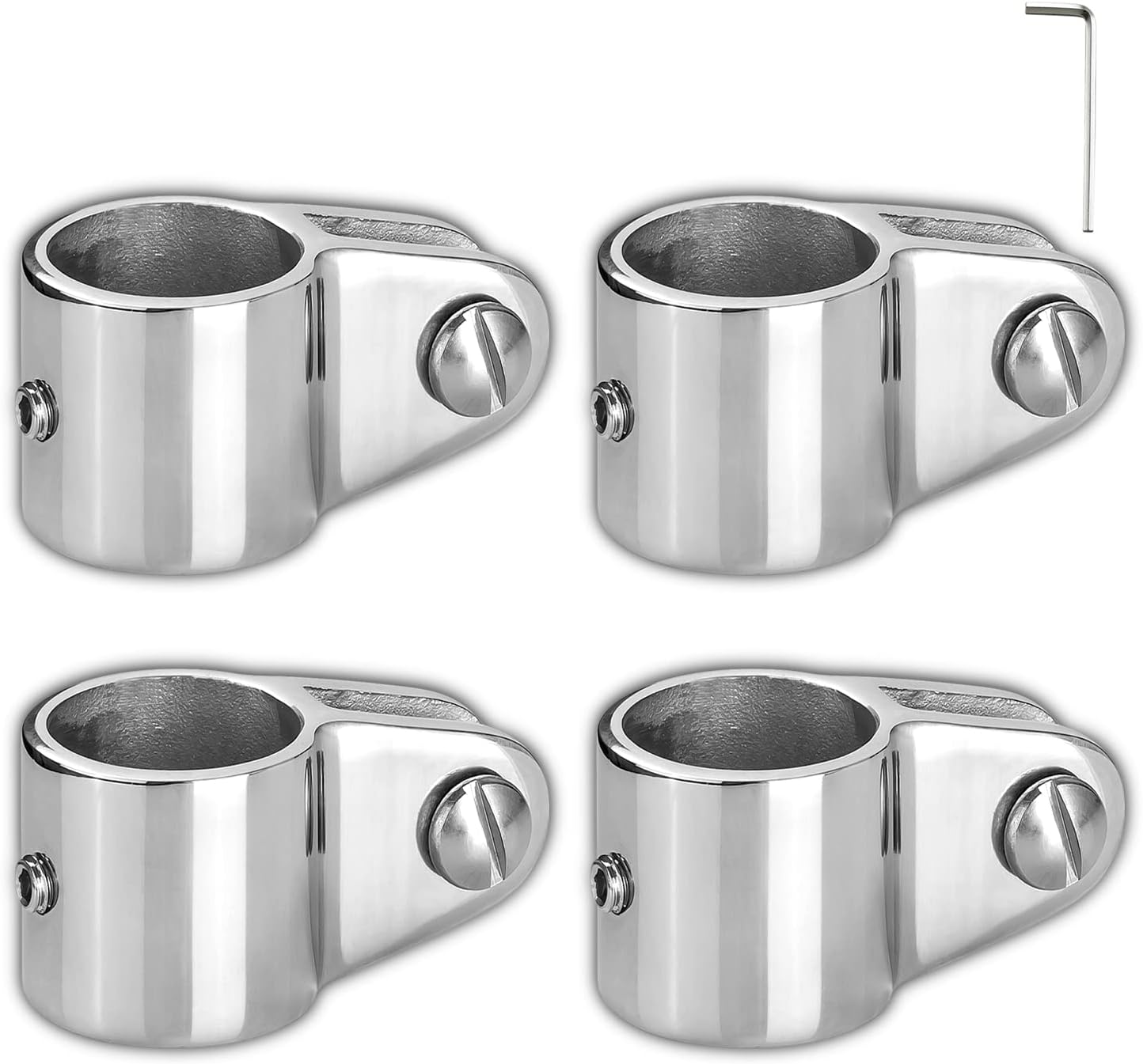 TINGZHIGO Marine Bimini Top Jaw Slide 316 Stainless Steel Fit for 1 inch or 7/8 inch Round Tube, Heavy Duty, Boat Bimini Top Hardware(4-Pack)