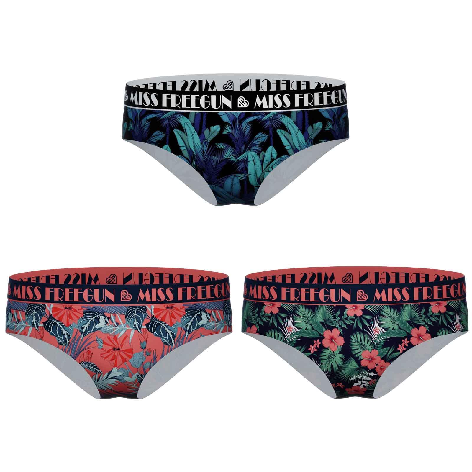 FREEGUN Lot de 3 Boxers Coton Femme