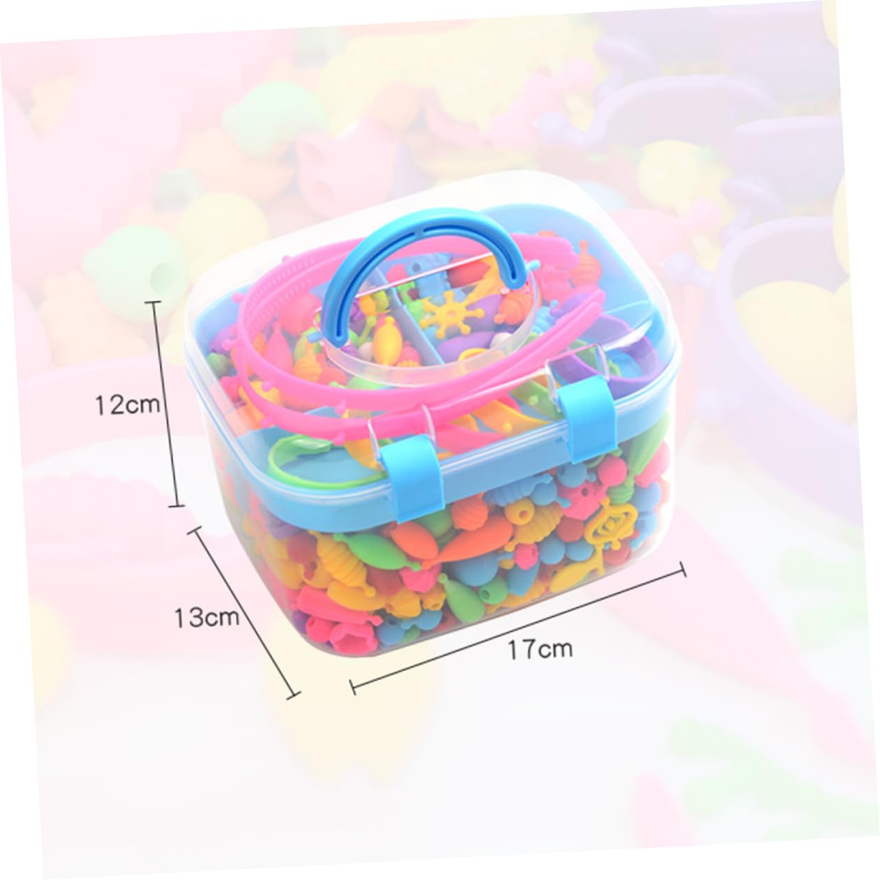 Kit fare Braccialetti Bambina Perline di Plastica Lavabili e Scatola Regalo Delicata per Attività Creative e Decorazioni Ragazzo Ragazza