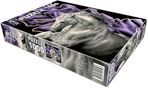 Miniatura 3 de LaModaHome Rompecabezas de caballo blanco de 1000 piezas para noches de juego familiares y amigos, piezas únicas, tecnología Softclick para un