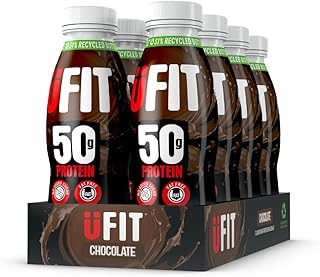 UFIT High 50g Protein Shake - Chocolate Flavour - No Added Sugar - Low in Fat - Ready to Drink -Pack of 8 x 500 ml (Packaging May Vary)