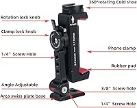 Vista 3 de Metal Phone Tripod Mount w Rotatable Cold Shoe for Micphone Easy Use,Compatible with iPhone Tripod Adapter, Cell Phone Mount Holder,Hot Video