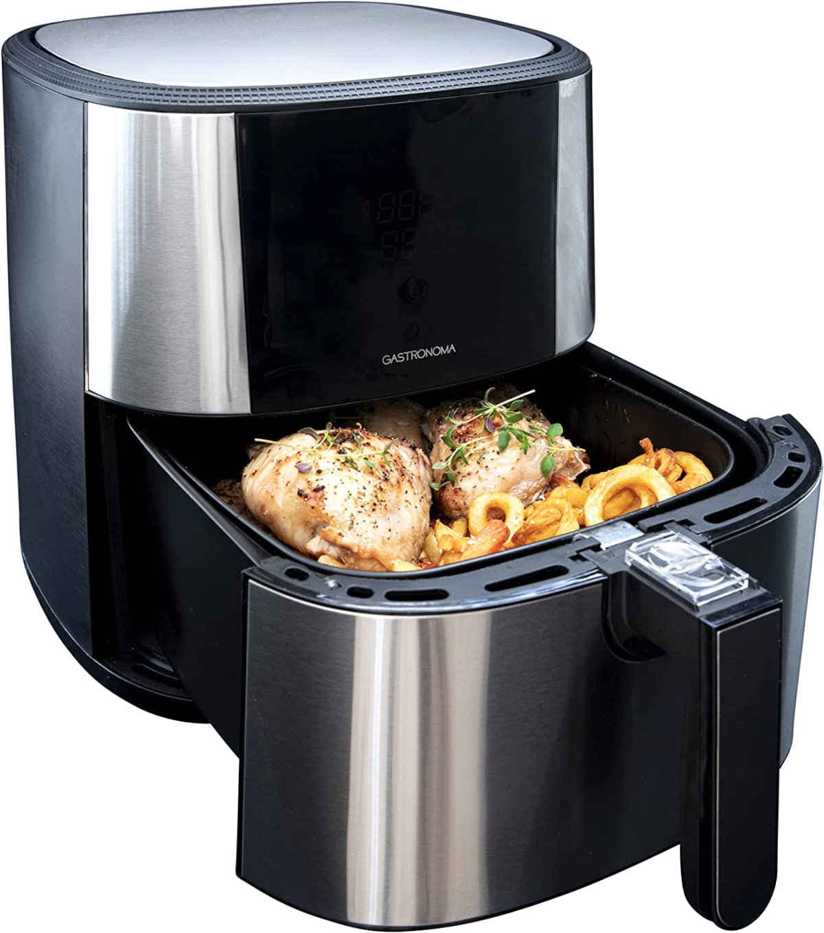 Gastronoma Airfryer - Freidora de aire caliente 1800 W - Air Fryer 6 L - Freidora de aire caliente - Air Fryer XXL - Freidoras - Negro/Acero Inoxidable