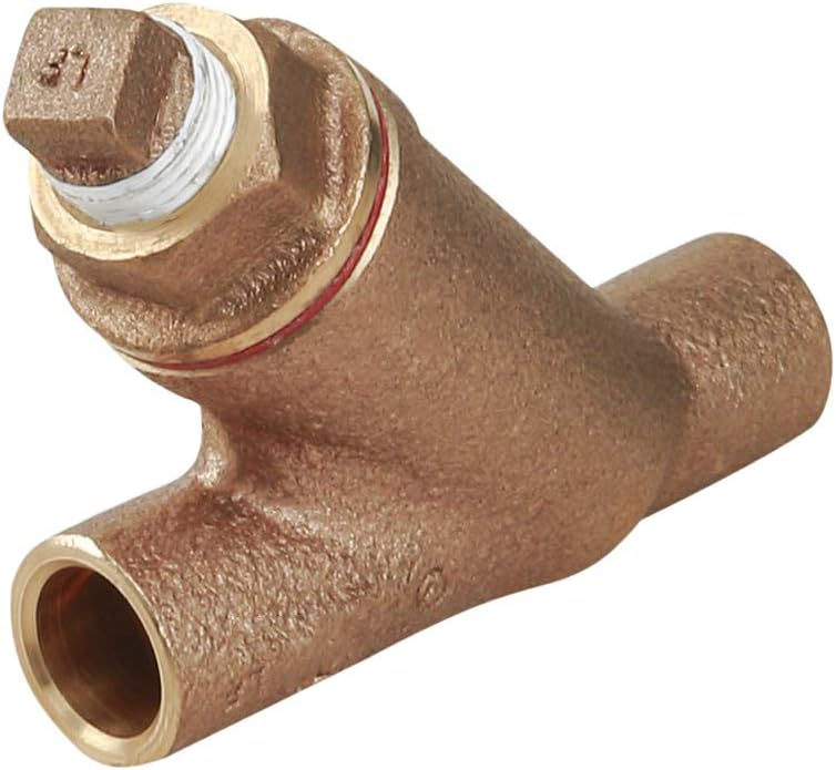 Midline Valve 322D256 Y-Strainer with Stainless Steel Mesh Screen, Pipeline Filter Valve 3/4 in. Sweat, Cast Brass