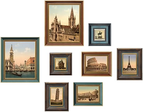 Miniatura 1 de Juego de 8 marcos de fotos de collage de pared negros para el hogar, marco de fotos familiar para collage de pared, grandes tamaños diferentes para