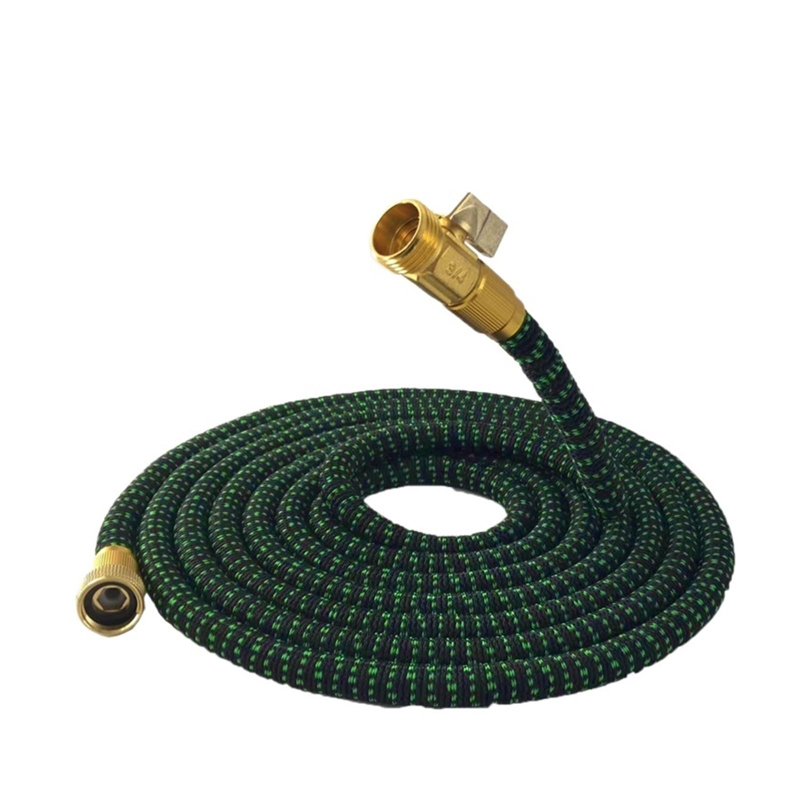 manguera de jardín, manguera de extensión retrácti Tubería de agua telescópica verde oscuro de alta presión con manguera de jardín con válvula(50ft)