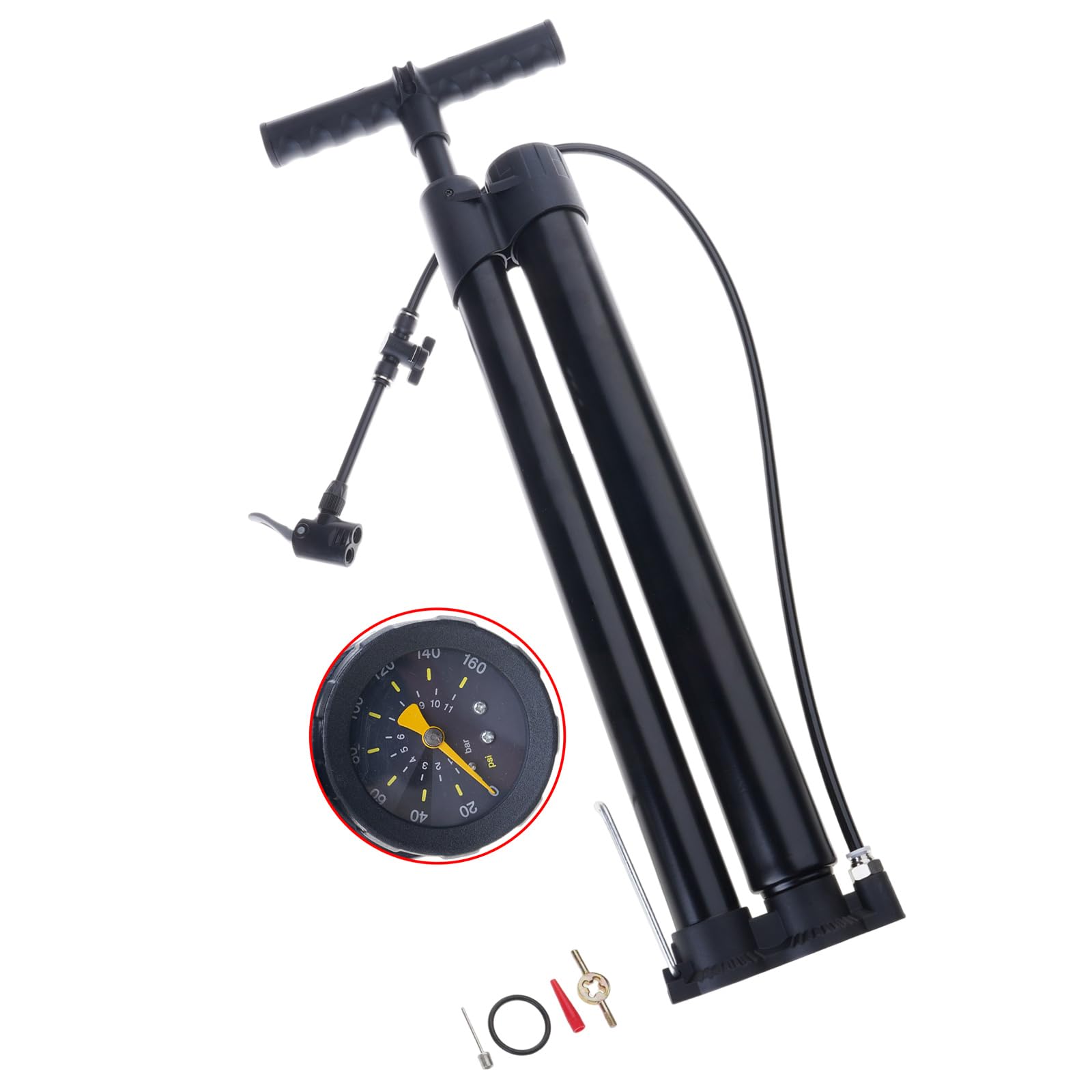 Gonfleur de pneu de vélo haute pression avec pompe manuelle grand débit - 7