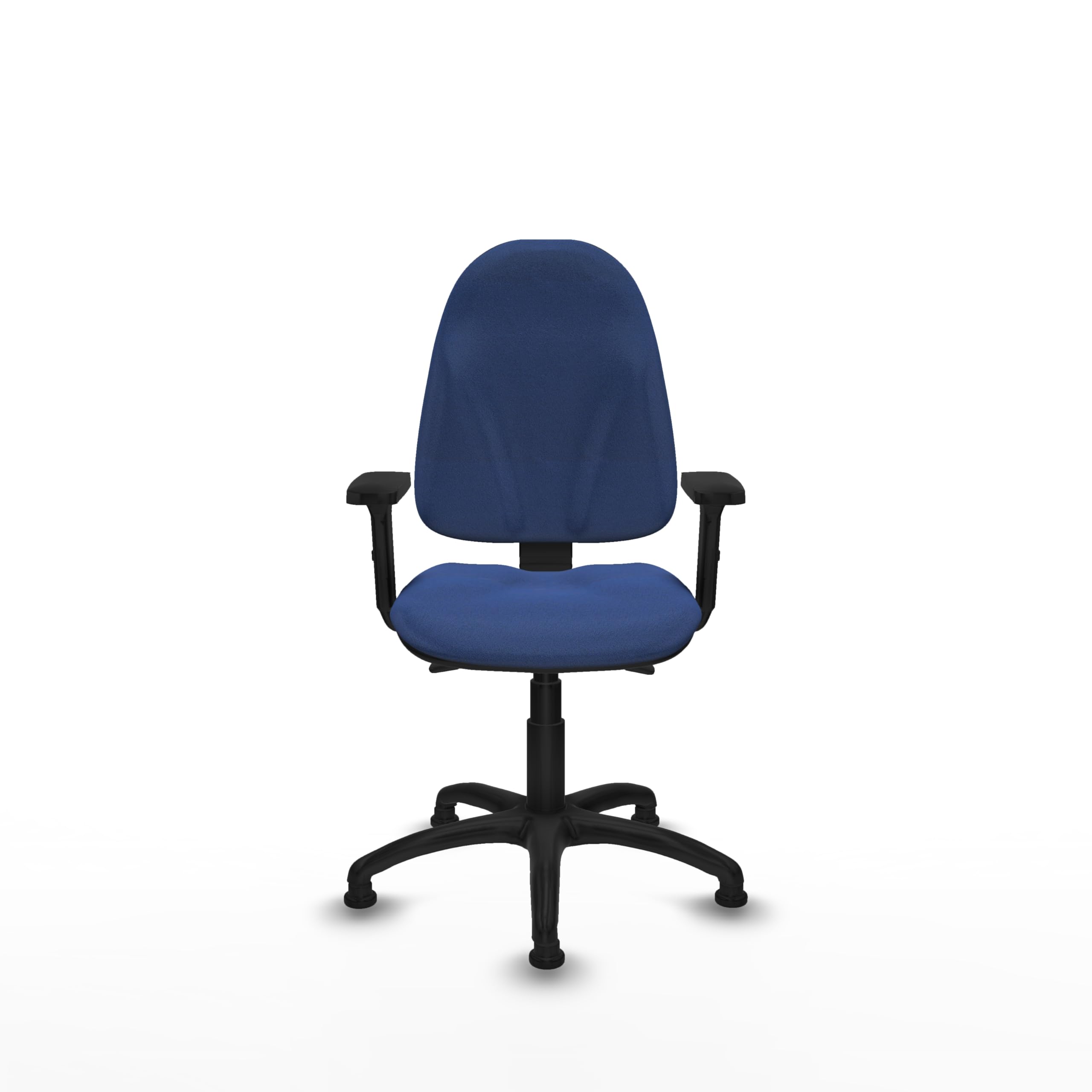Piqueras y Crespo - Silla Escritorio sin Ruedas Algarra con Brazos 2D. Equipado con Asincro y Espuma de Corte. Azul Marino