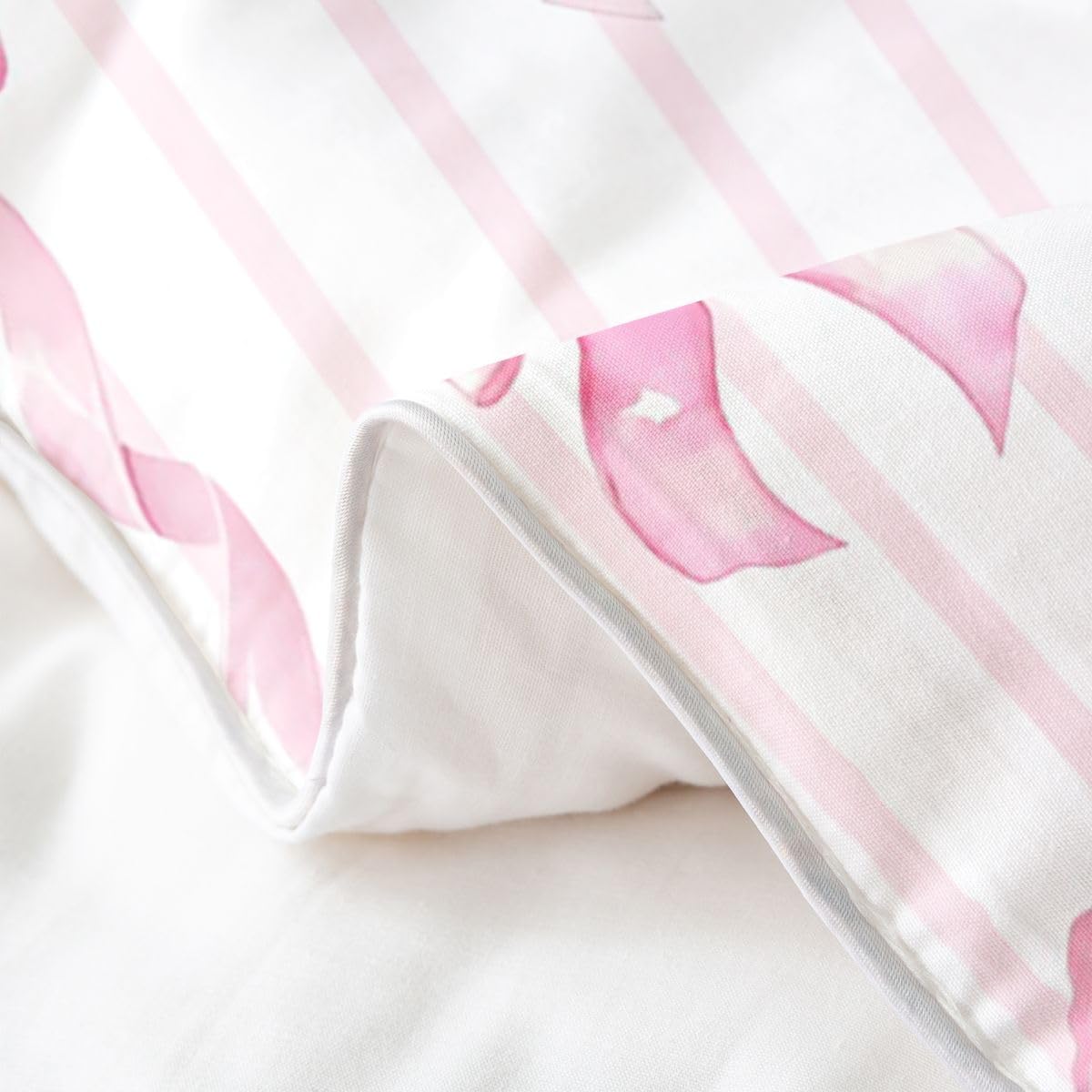 Homewish Różowa marzycielska kokarda podwójna pościel inicjał litera monogram bawełna poszewka na kołdrę zestaw uroczy kawaii kokarda poszewka na kołdrę romantyczna dziewczęca zestawy łóżek