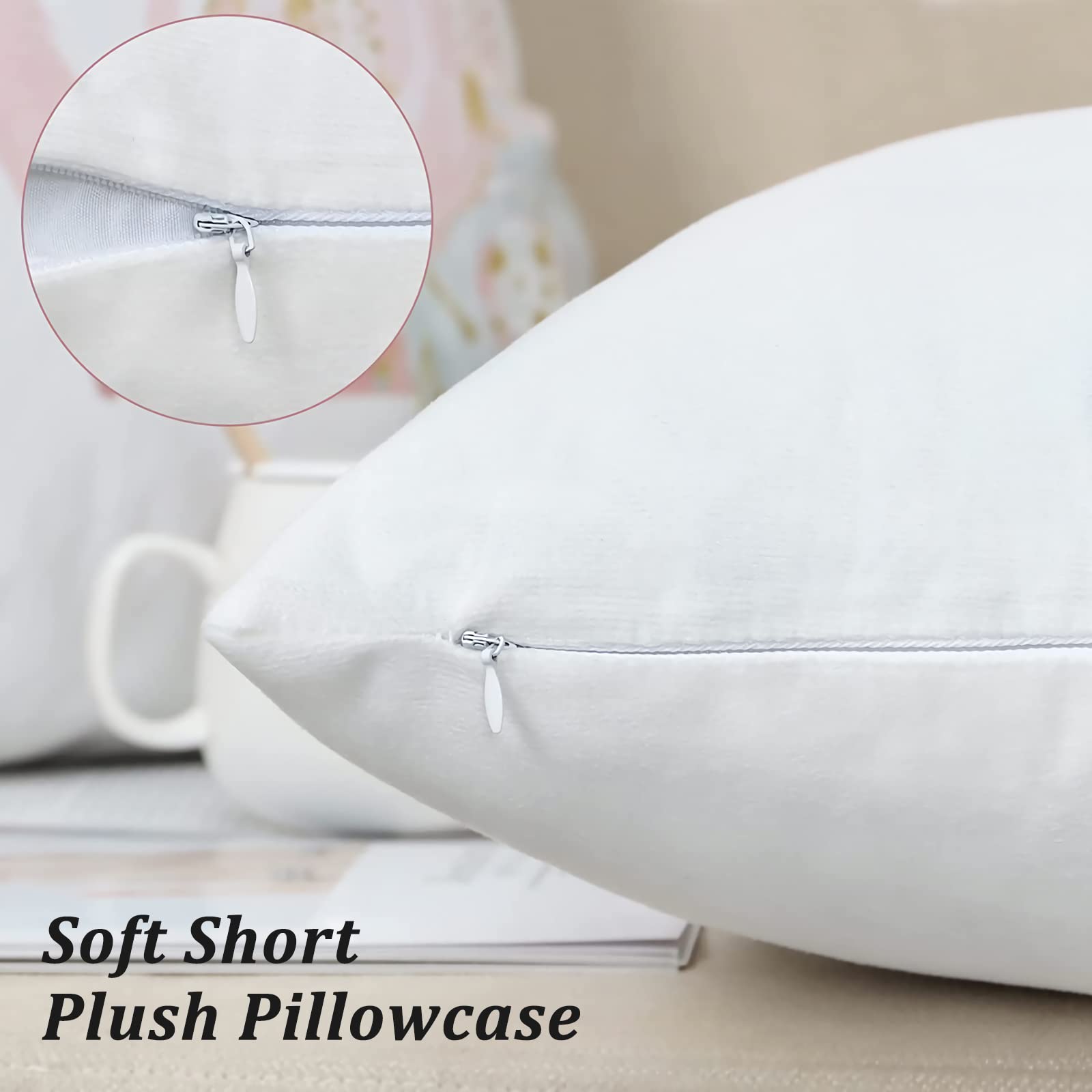 Aoihrraan Fodere per Cuscini Set di 4, Cuscino Floreale Boho Copre Fiore Blu E Giallo Morbido Peluche Corto Quadrato Federa per Divano Camera da Letto Auto Sedia Casa Decoro 60x60cm