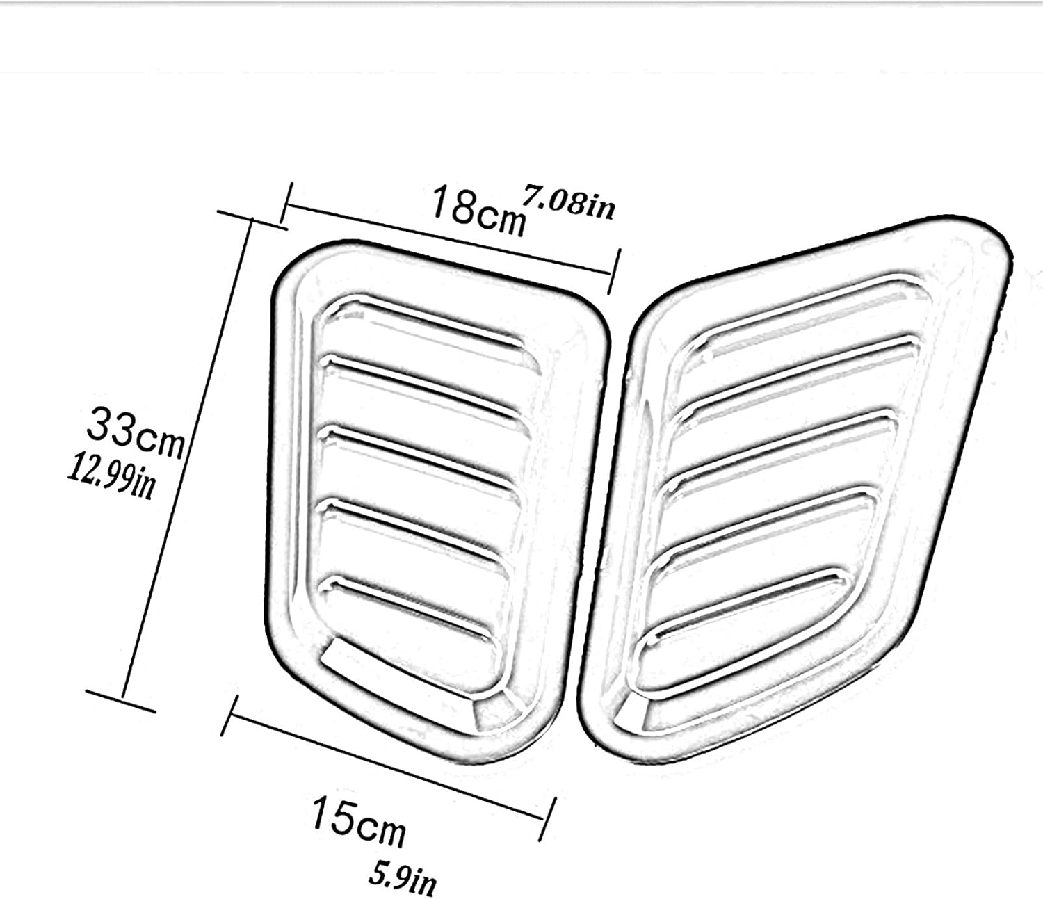 Hood Scoops Car Hood Vents, Car Decoration Air-Conditioning Air Intake Vents, Air Intake Vents, Universal Installation Cover, with Tape for Easy Sticking (Color : Carbon Fiber Color)