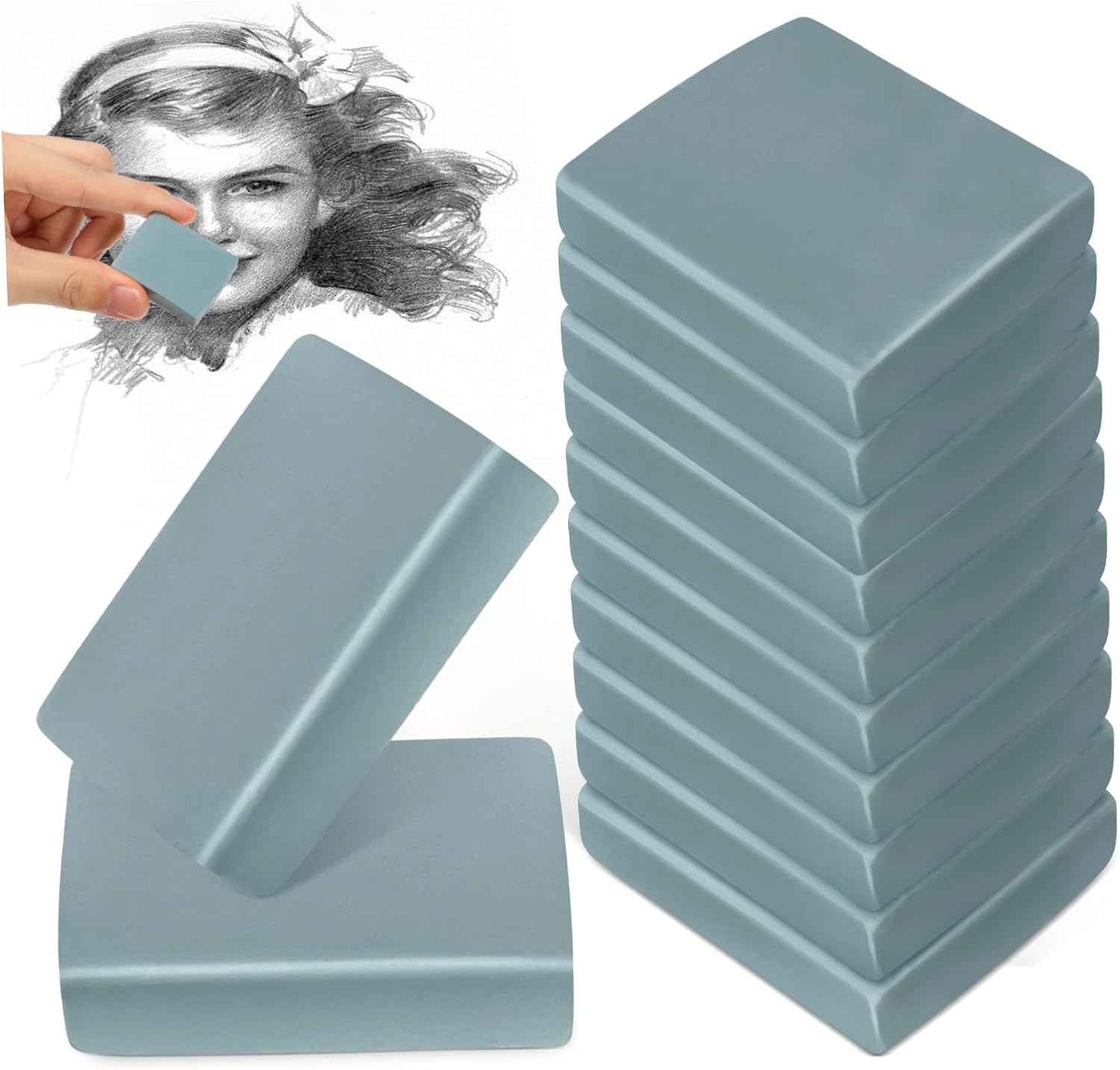 SHOWERORO 12pcs Kneadable Erasers for Sketching Moldable Art Eraser Blocks Soft Material for Precise Drawing Adjustments Versatile Shapes for Artists and Students