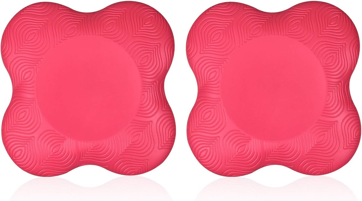 Yoga Knee Pad Support for Yoga and Pilates Excercise, Cushion for Knees,Elbow and Head( 2 Packs) (Coral red)