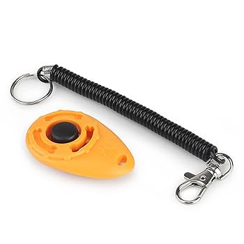 Dog Accessories HoAoOo Pet Training Clicker With Wrist Strap - Dog Training Clickers Black Bluegreen Clik Stick