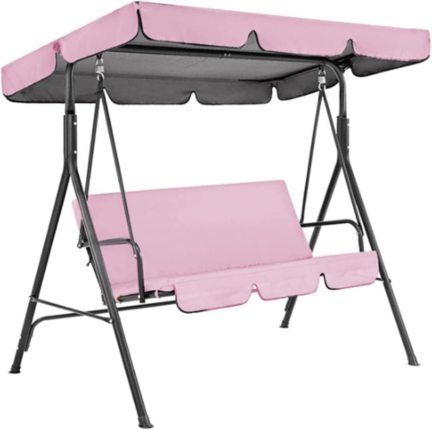 Outdoor Swing Canopy Cover Set, Swing Cover Waterproof Top Cover Set, Canopy Top Cover for Swing, Outdoor Swing Covers Waterproof for Patio/Lawn/Garden, Swing Cushion Sunscreen Uv Protection,Pink,S