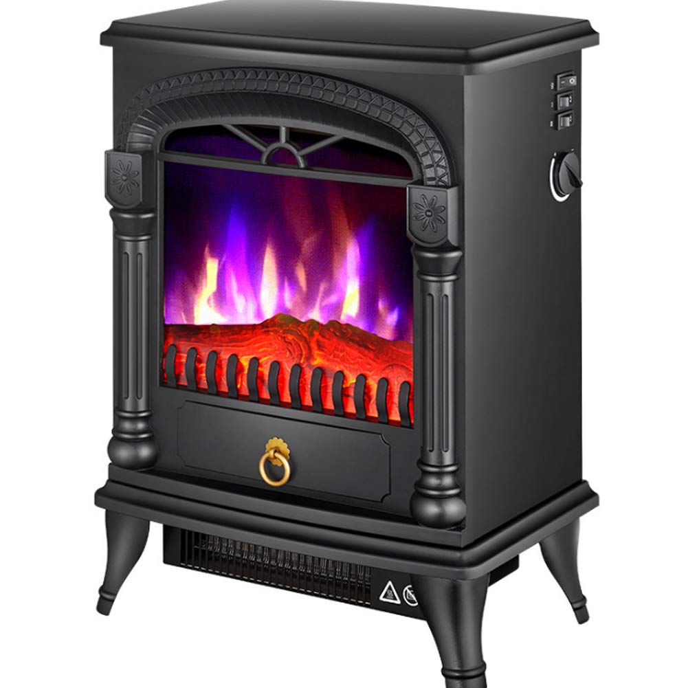 NANANA Heating Electric Fireplace 2000w Fire Wood Flame Heater Stove Living Room, Heater Freestanding Electric Fireplace Stove Large Space Heater for Office Home Indoor Use, 372x227x504 Mm,b