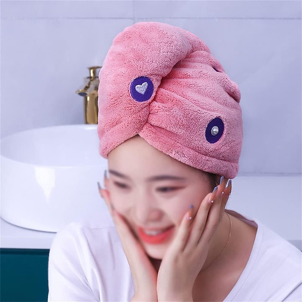 Hair Drying Cap Thicken Dry Strong Absorbent Embroidered Headscarf Quick Wiping