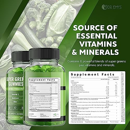 Dr. Emy's Ashwagandha - Collagen - Super Greens Gummies 2 Pk Each, 60 Ct Per Bottle, 6 Bottles, Skin Health, Sleep Support, Digestive Health, Immune Support #TOP3