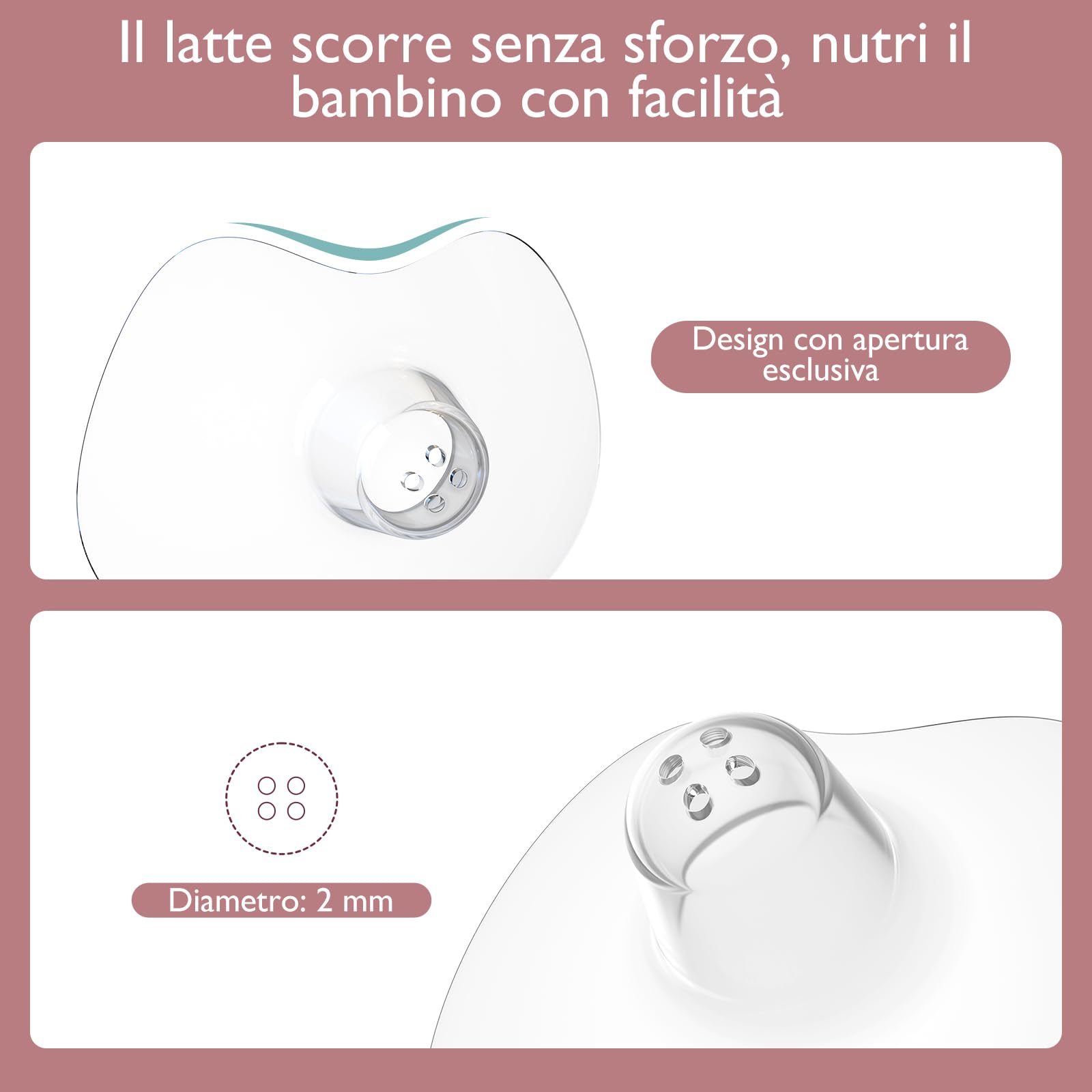 Momcozy Scudi per capezzoli, 100% silicone alimentare, ultra sottile e super morbido, realizzato senza BPA/BPS per difficoltà di allattamento, 20 mm