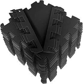 Kit 20 Tatames 50x50x10mm Economico (Preto)