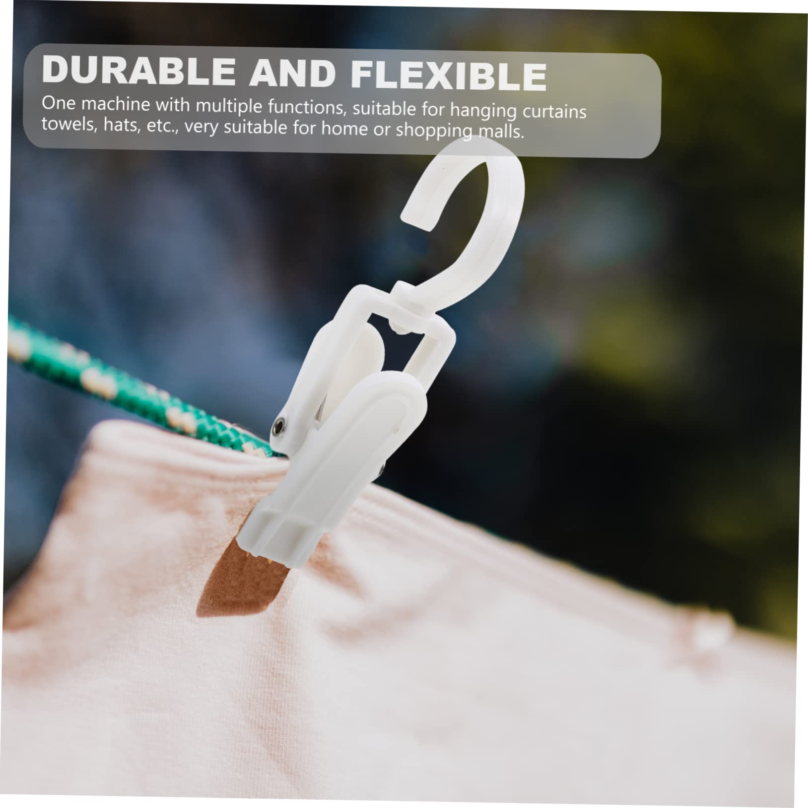 SOLUSTRE 10Pcs Rotatable Plastic Curtain Clips Hanging Hooks for Curtains Flexible Coat Clips for Home Hotel Use Elegant Design for Living Rooms Bedrooms