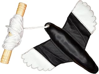 VlaMiTex J57 - Juego de plumas para entrenamiento de halcones (110 g), color negro y blanco