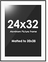 Vista 568 de Fun Memories Portarretratos de metal de 16 x 20 pulgadas con paspartú de 11 x 14 pulgadas, acabado de aluminio cepillado, parte delantera de vidrio