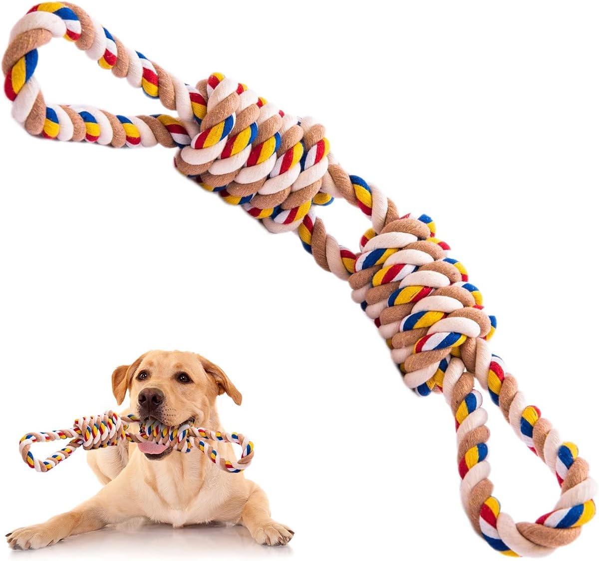 Juguetes agresivos de cuerda para masticar para perros medianos y grandes, juguetes para masticar con limpieza de dientes