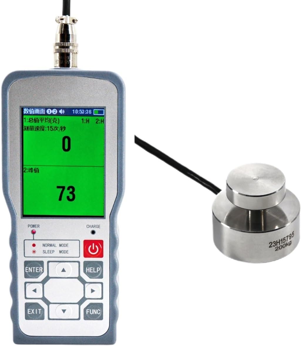 Dynamometer, Digital Force Gauge with Load Cell Sensor,Test Force Weight Pressure Push Pull Gauge Dynamometer,Peak/Track Mode ± 0.05% F.S(100KG Force Gauge)