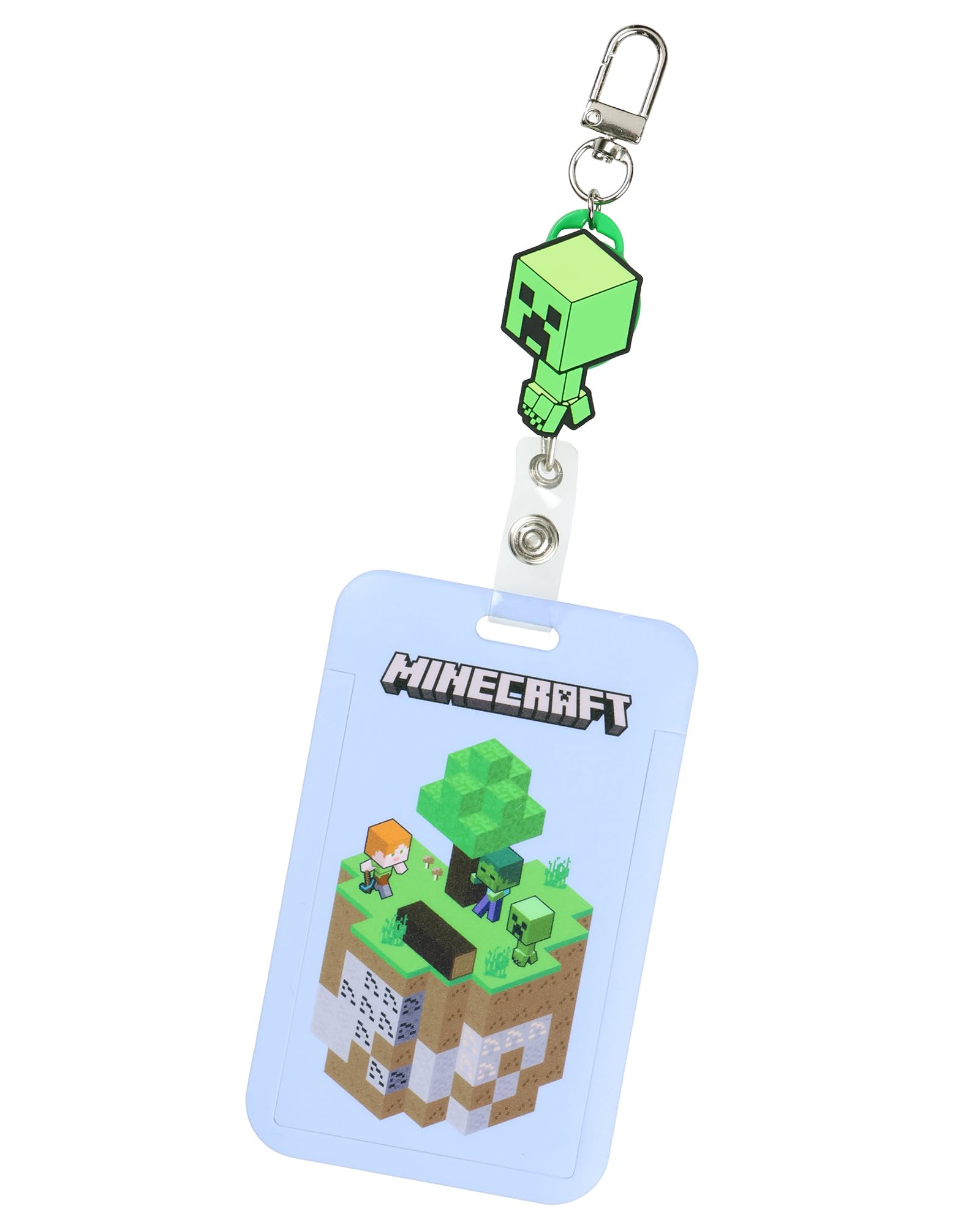 Porte-badge Minecraft Creeper rétractable avec mousqueton robuste pour pass - 5