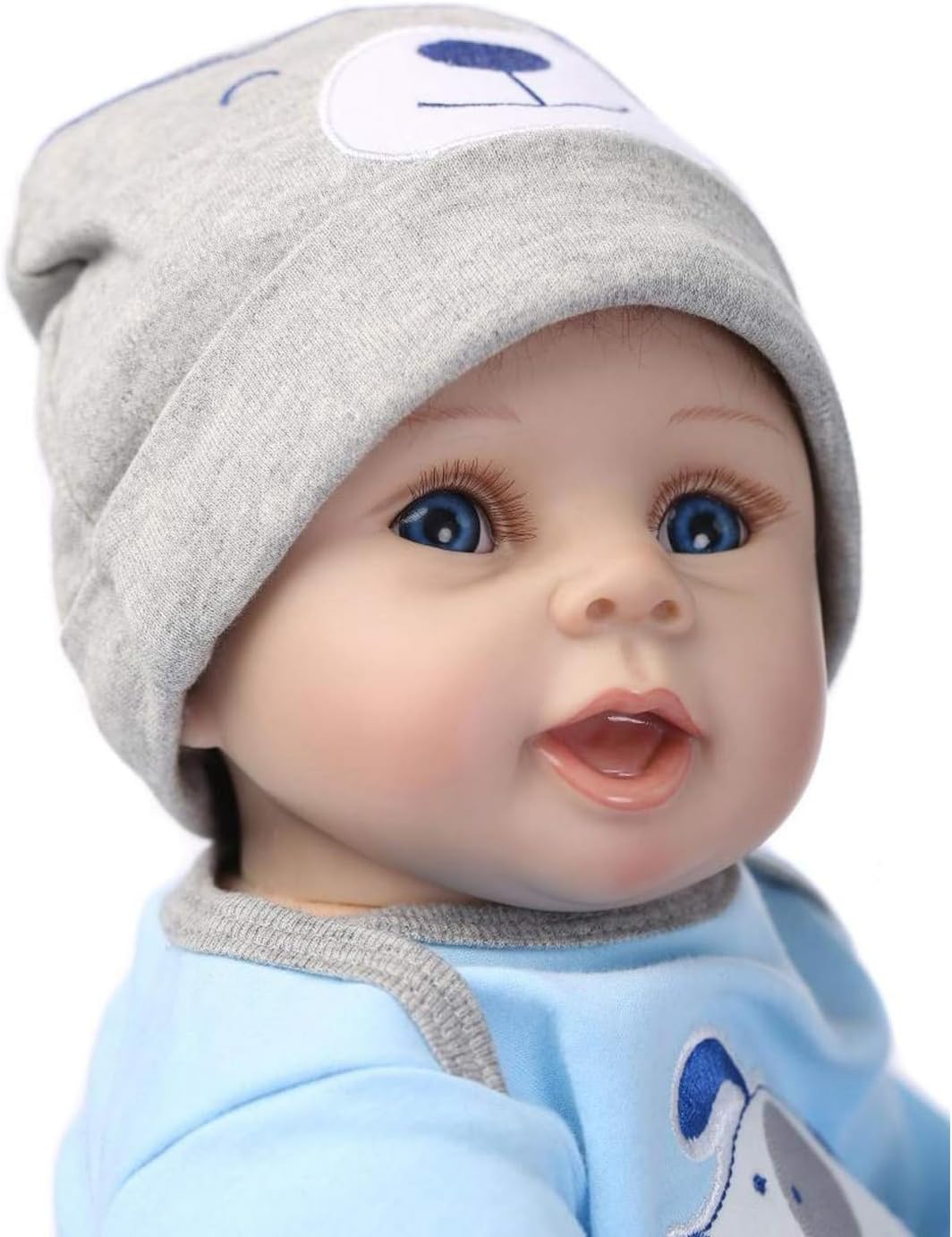 ZIYIUI Reborn Baby Dolls 22 Inch 55cm Realistic Silicone Vinyl Soft Baby Handmade Reborn Dolls Lifelike Newborn Reborn Toddler Boys Magnetic pacifier Boy Girl Toys Xmas Gift