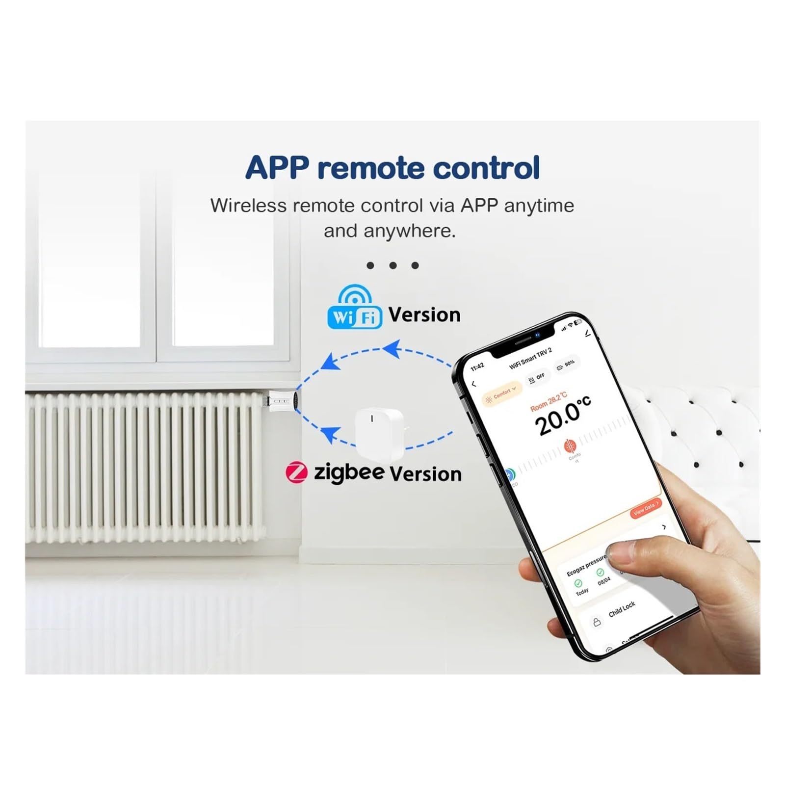 Zawór Termostatyczny Grzejnikowy Tuya Smart WiFi/ZigBee TRV Programowalny Zdalny Regulator Temperatury Z OszczęDza Energię I Koszty Ogrzewania(4pcs-zigbee)