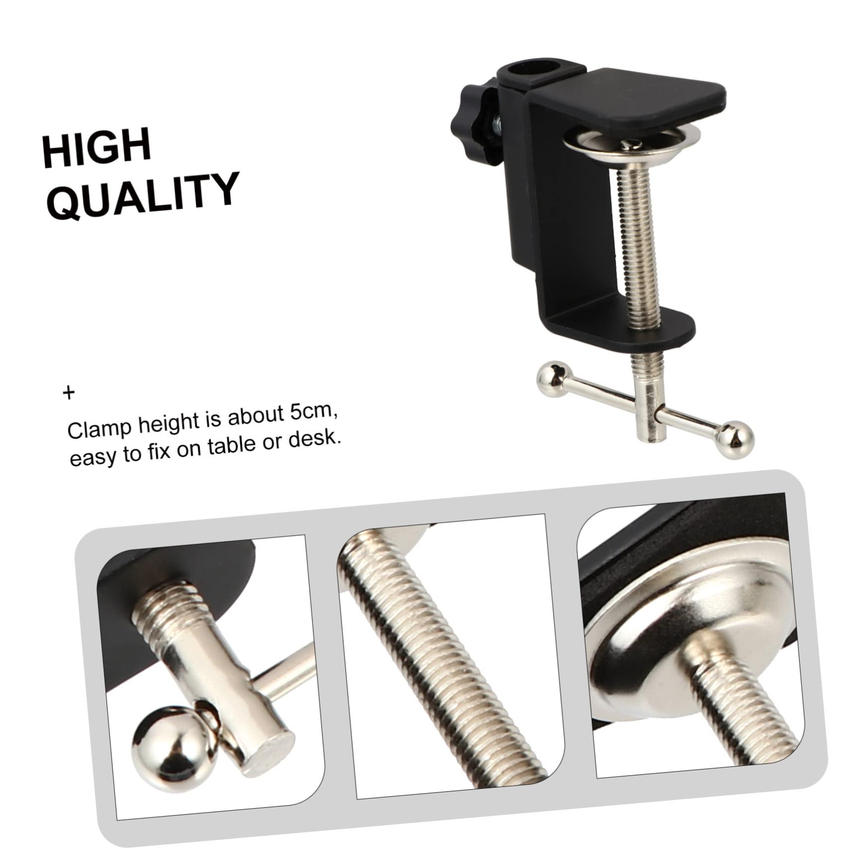 BESTonZON 2Pcs Adjustable Microphone Mount Clamp Holder for Scissor Arm Stand Non Slip Design for Desk Stage Broadcasting Use