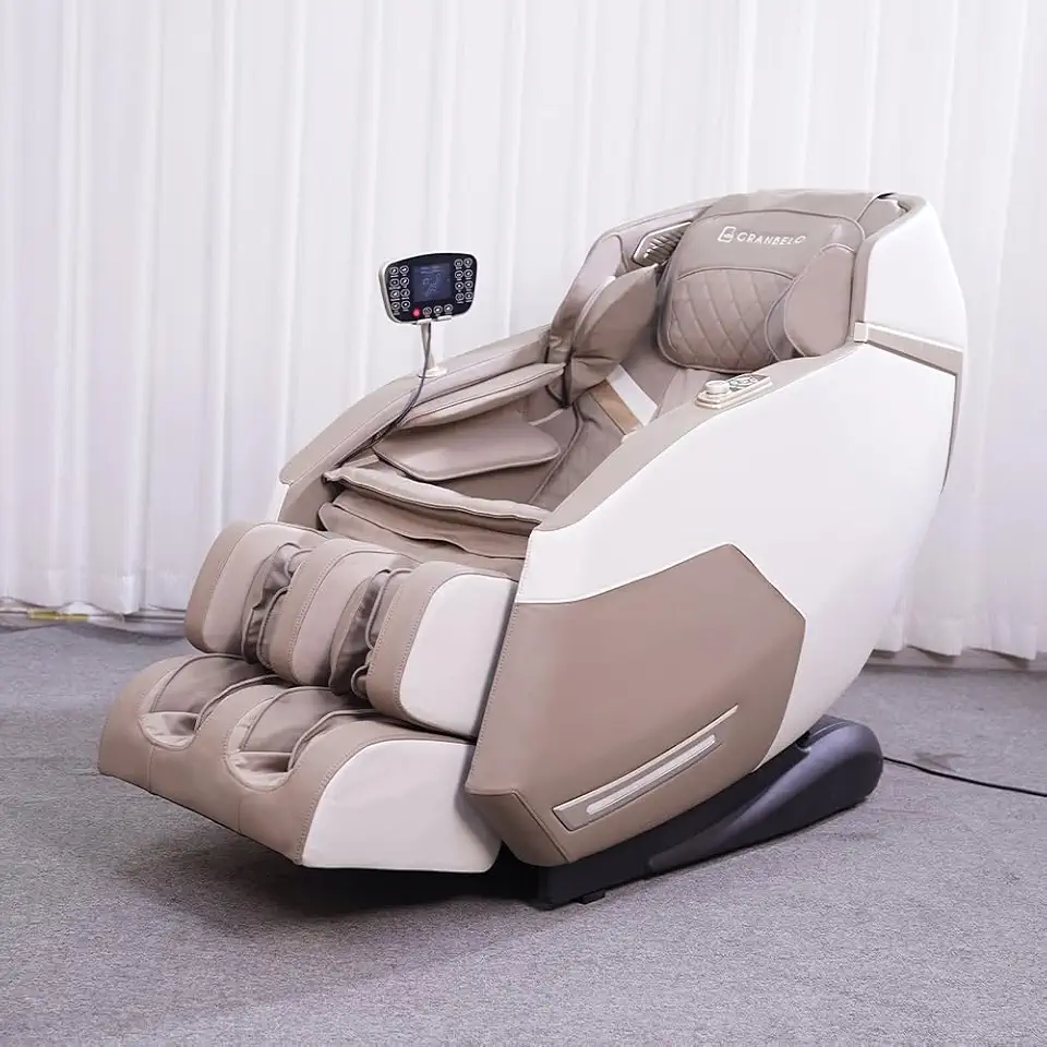 Poltrona de Massagem Elétrica 3D Marvin Reclinação Gravidade Zero Tela LCD PU Preto G94 - Gran Belo