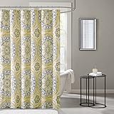 Madison Park MPE70-157 Essentials Serenity Printed Shower Curtain 72x72 Yellow