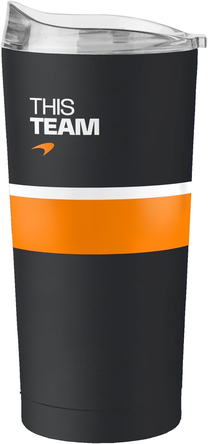 Logo Brands McLaren Formula 1 Team Constructors' Champions 20 oz Powder Coat Tumbler – Fits Most Cup Holders – Officially Licensed Formula 1 Tumbler – Keeps Drinks Cold or Hot for Hours