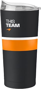 Logo Brands McLaren Formula 1 Team Constructors Champions 20 oz Powder Coat Tumbler Fits Most Cup Holders Officially Licensed Formula 1 Tumbler Keeps Drinks Cold or Hot for Hours